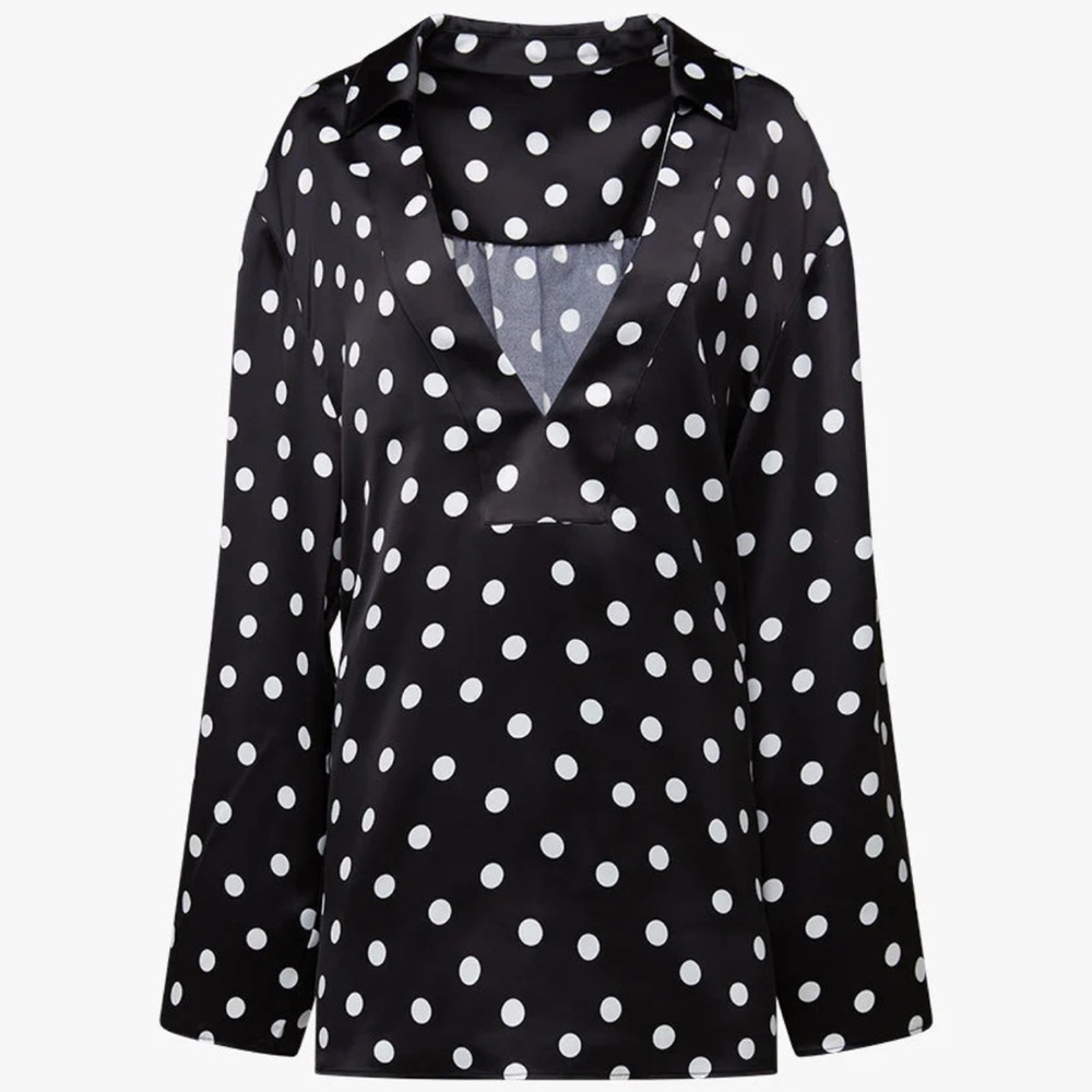 WeWoreWhat Black and White Polka Dot Mini Dress